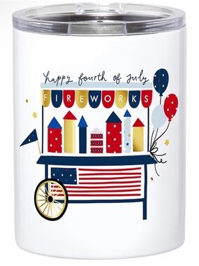 Patriotic Fireworks Insulated Tumbler - White